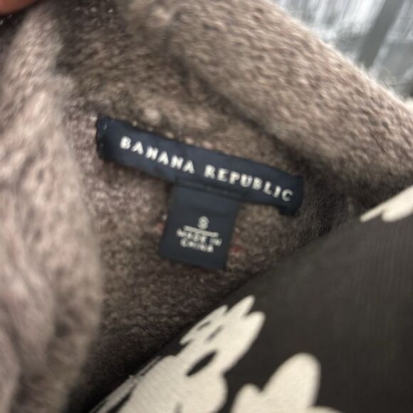 Banana Republic Women Cardigan Sweater Wool Cashmere Small Brown Sleeveless Vest - Picture 4 of 5